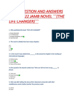 2022 Jamb Novel (The Life Changer) Questions and Answers