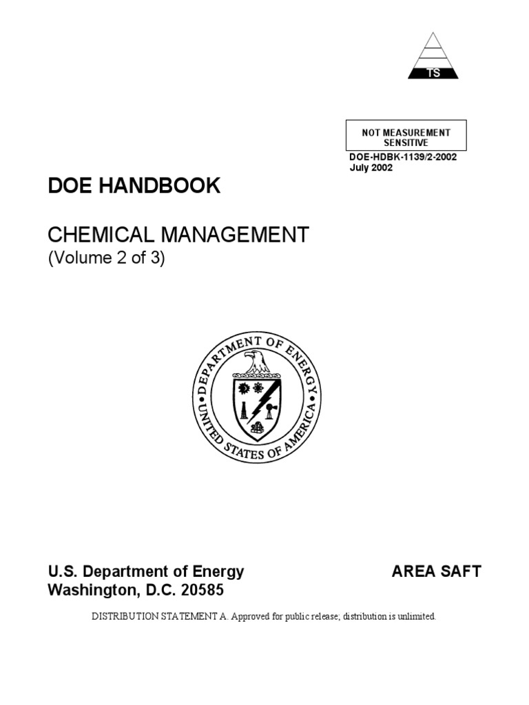 Doe Handbook Chemical Management PDF Occupational Safety And