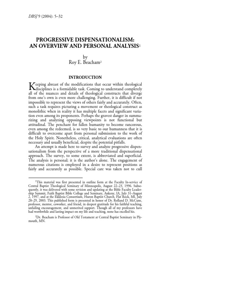 Progressive Dispensationalism DBTS Journal PDF Dispensationalism