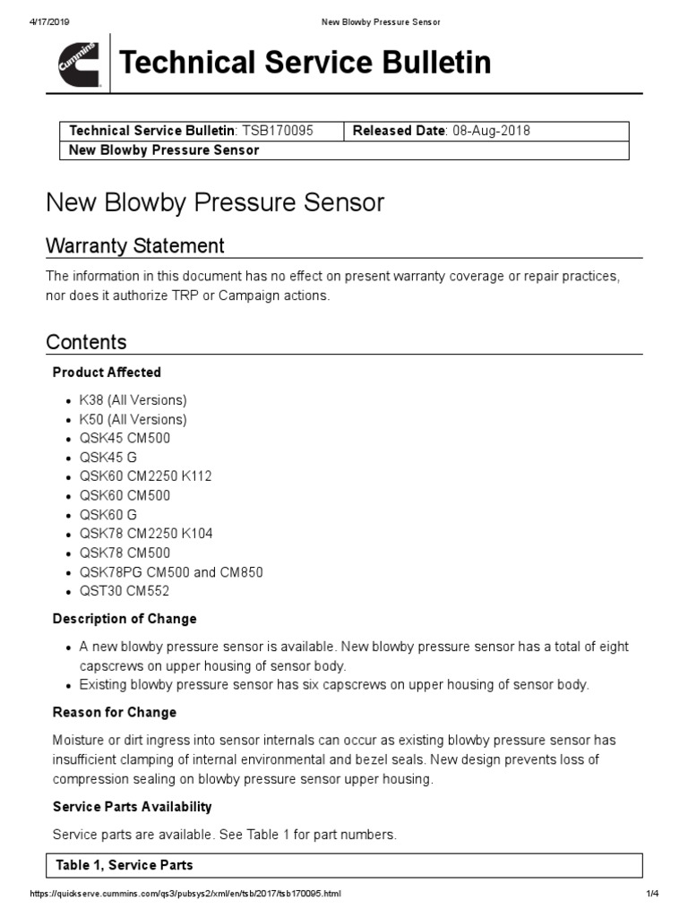 Cummins Blowby Flow Pressure Sensor - Part #3867561 - Direct Replacement With 3 Month Warranty