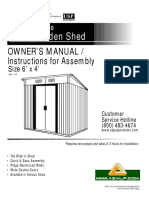 Metal Garden Shed: Owner'S Manual