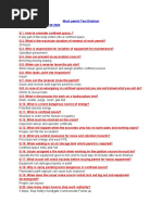 PTW Questions & Answers | PDF | Gases | Occupational Safety And Health