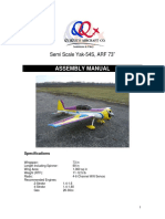 Assembly Manual: Semi Scale Yak-54S, ARF 73"