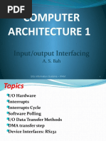 Computer Architecture 1: Input/output Interfacing