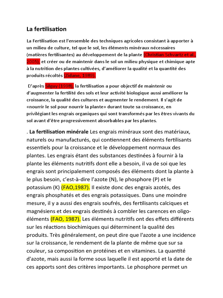 Techniques de fertilisation des sols | PDF | Fertilisant | Sol (pédologie)