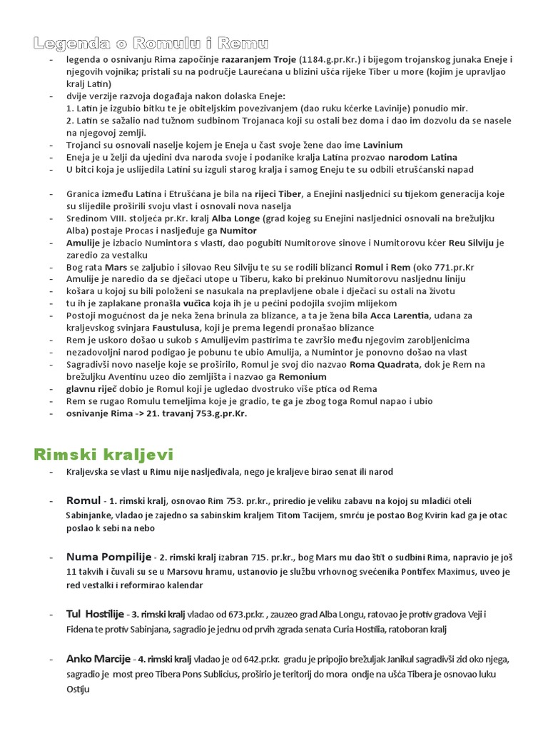 Legenda o Romulu I Remu | PDF