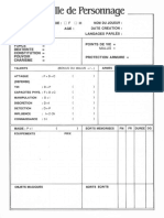 L'Ultime Épreuve - Feuille de Personnage