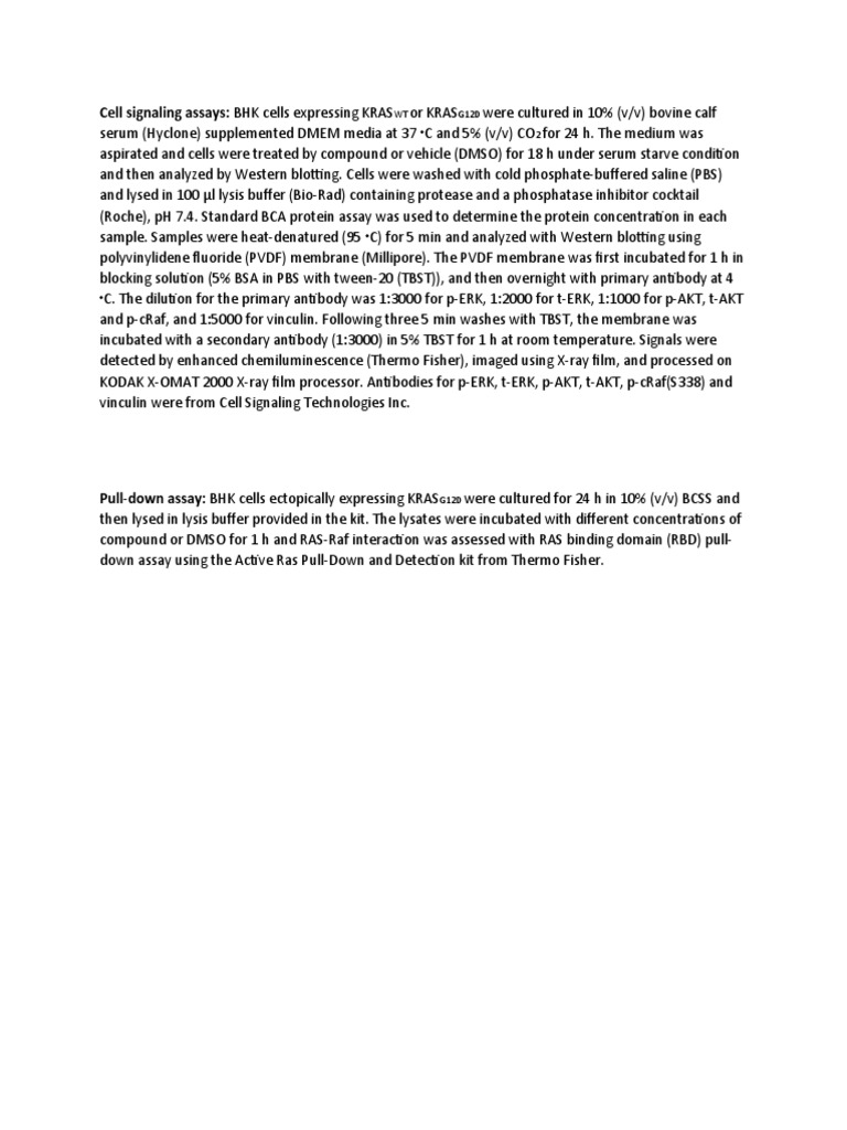 KRAS Cell Signaling Assays Protocols | PDF
