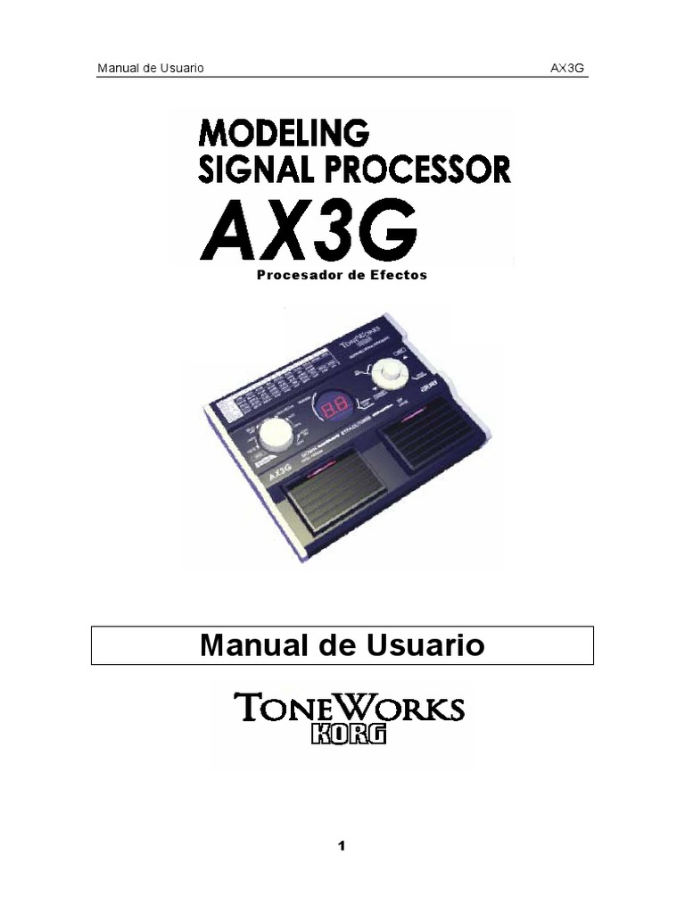 Manual Korg AX3G | PDF | Auriculares | Sonido
