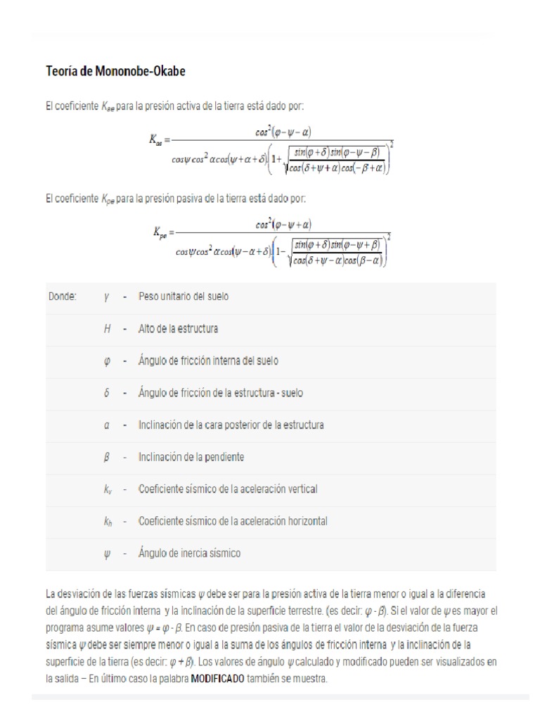 Teoría de MononobeOkabe PDF