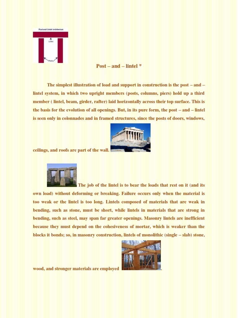 Post and Lintel PDF Column Masonry