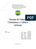 Sistema de Valores Ciudadanos y Cultura Africana