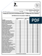 Avaliação interdisciplinar turma 9A