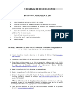 Examen General de Conocimientos: Documentos para Inscripción Al Epo