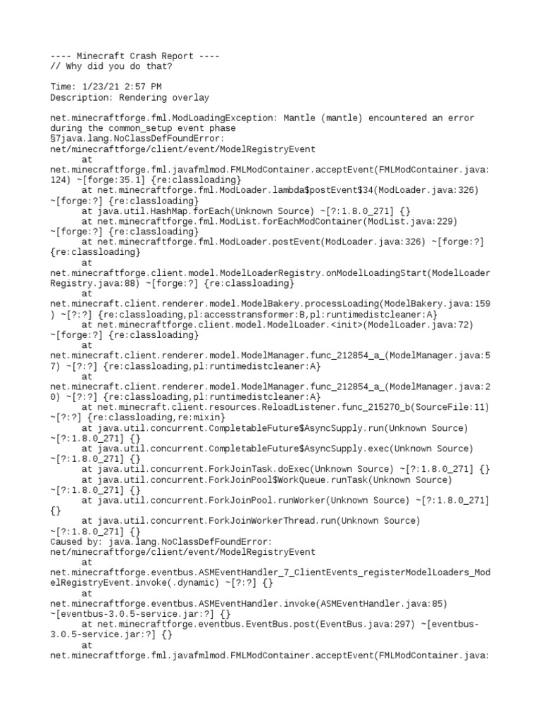 Crash 2021 01 23 - 14.57.33 Client | PDF | Computer Programming | Computing