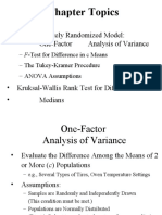 Chapter Topics: - The Completely Randomized Model: One-Factor Analysis of Variance