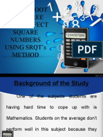 Square Root of A Three Digit Perfect Square Numbers Using SRQT'S Method