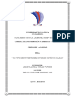 Tipos de Documentos Del Sistema Gestion de Calidad