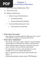 Chapter - 1 - Query Optimization