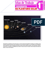 Nuestro Sistema Planetario Solar para Primer Grado de Secundaria