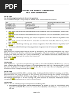 Accounting For Business Combinations Final Term Examination