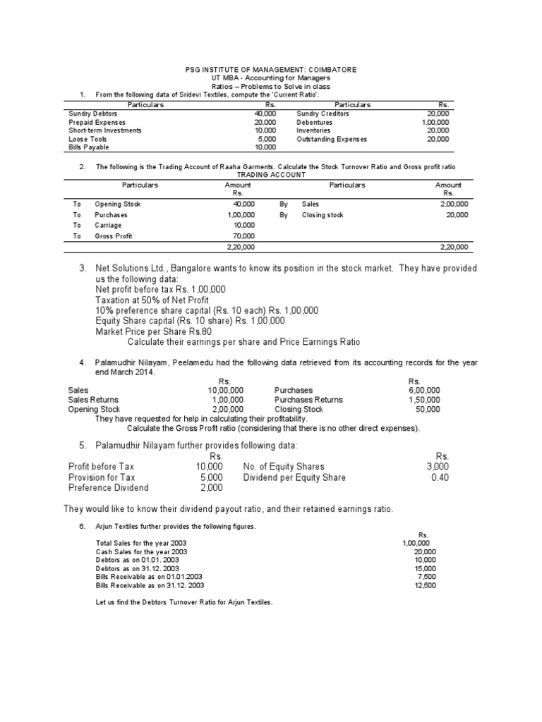 Ratio Analysis | PDF | Dividend | Stocks