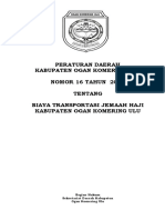Perda No 16 Tahun 2012 TTG Biaya Transportasi Jemaah Haji Kab Oku
