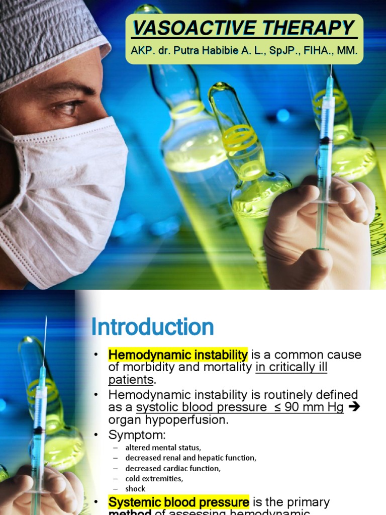 Vasoactive Therapy In Shock : Fluids and Vasoactive Agents – VXLW