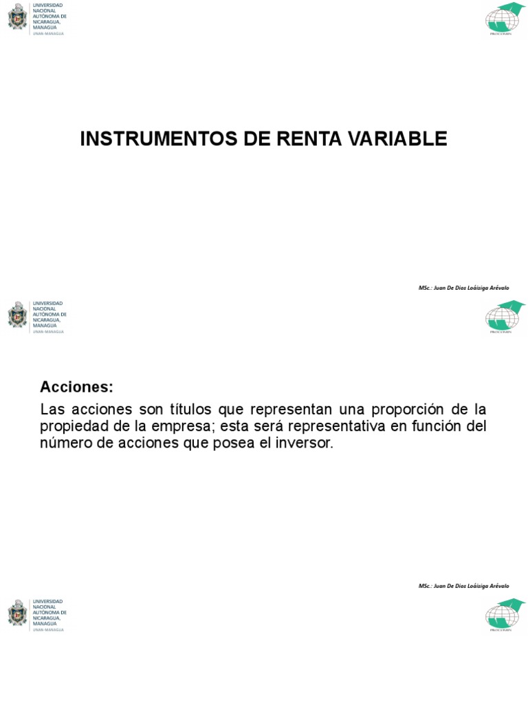 Características de Instrumentos de Renta Variable | PDF | Compartir ...