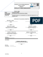 C. Approval of thesis manuscript