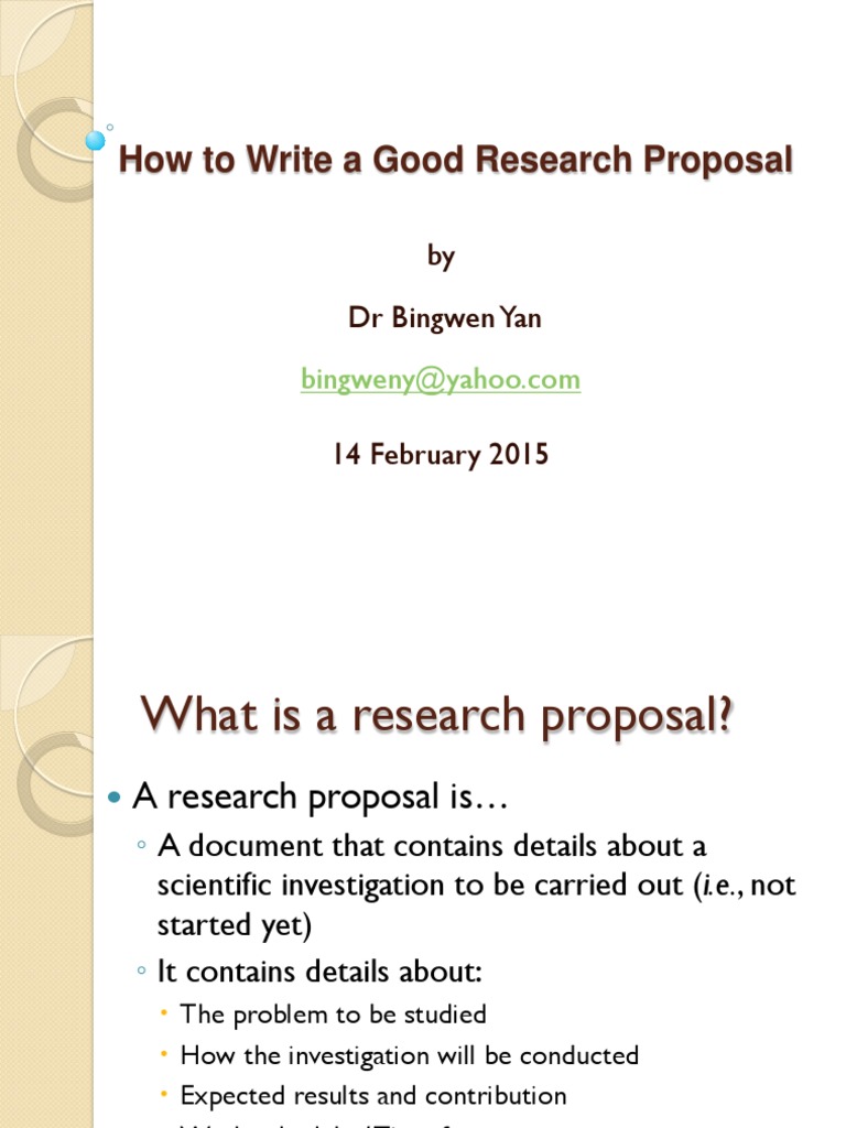 How To Write A Good Research Proposal | PDF | Data Analysis | Statistics