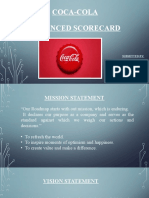 Coca-Cola Balanced Scorecard: Submitted By: ADITI SHARMA (28043) SHIVANI (28075) Shivani Sharma (28076)