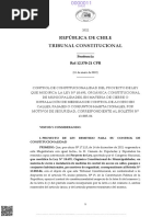 Tribunal Constitucional de Chile, Rol 12570-21, Sentencia de Control de constitucionalidad del proyecto de ley que modifica la ley N° 18.695, orgánica constitucional de Municipalidades, en materia de cierre o instalación de medidas de control de acceso en calles, pasajes o conjuntos habitacionales, por motivos de seguridad, correspondiente al Boletín N° 13.885-06, de 11 de enero de 2022