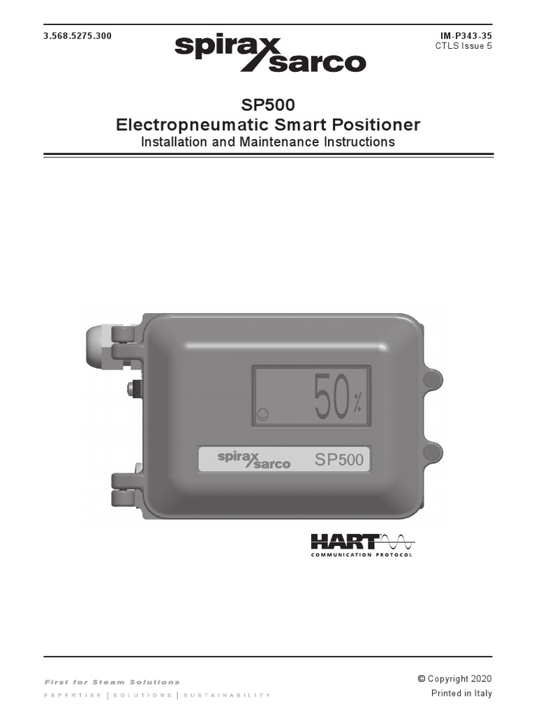 SP500 Electropneumatic Smart Positioner: Installation and Maintenance ...