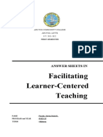 Facilitating Learner-Centered Teaching: Answer Sheets in