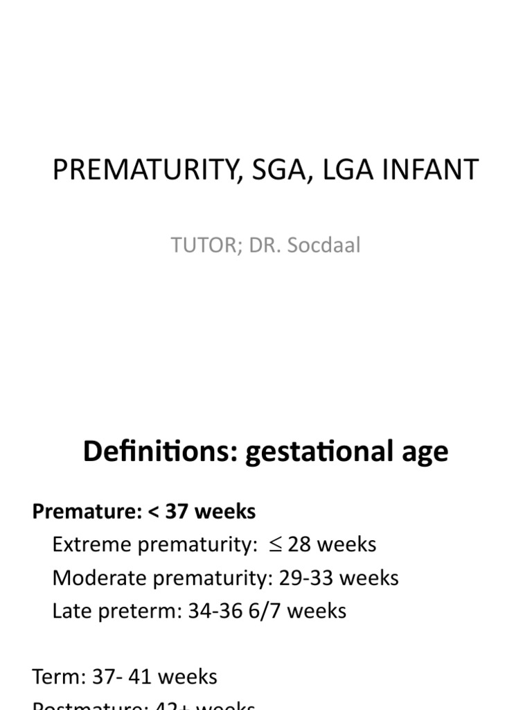 Understanding SGA and Prematurity | PDF | Low Birth Weight | Preterm Birth