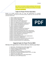 Pg Db a Suggested List of Topics for Project Reports
