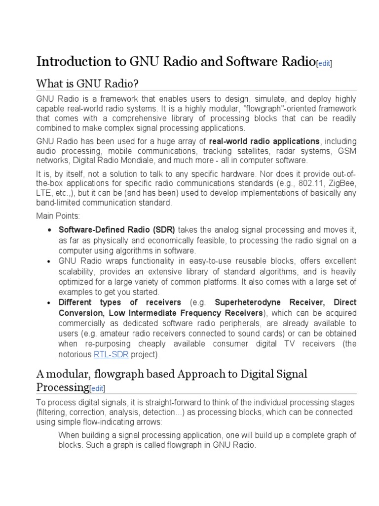 Introduction To GNU Radio and Software Radio | PDF | Frequency ...