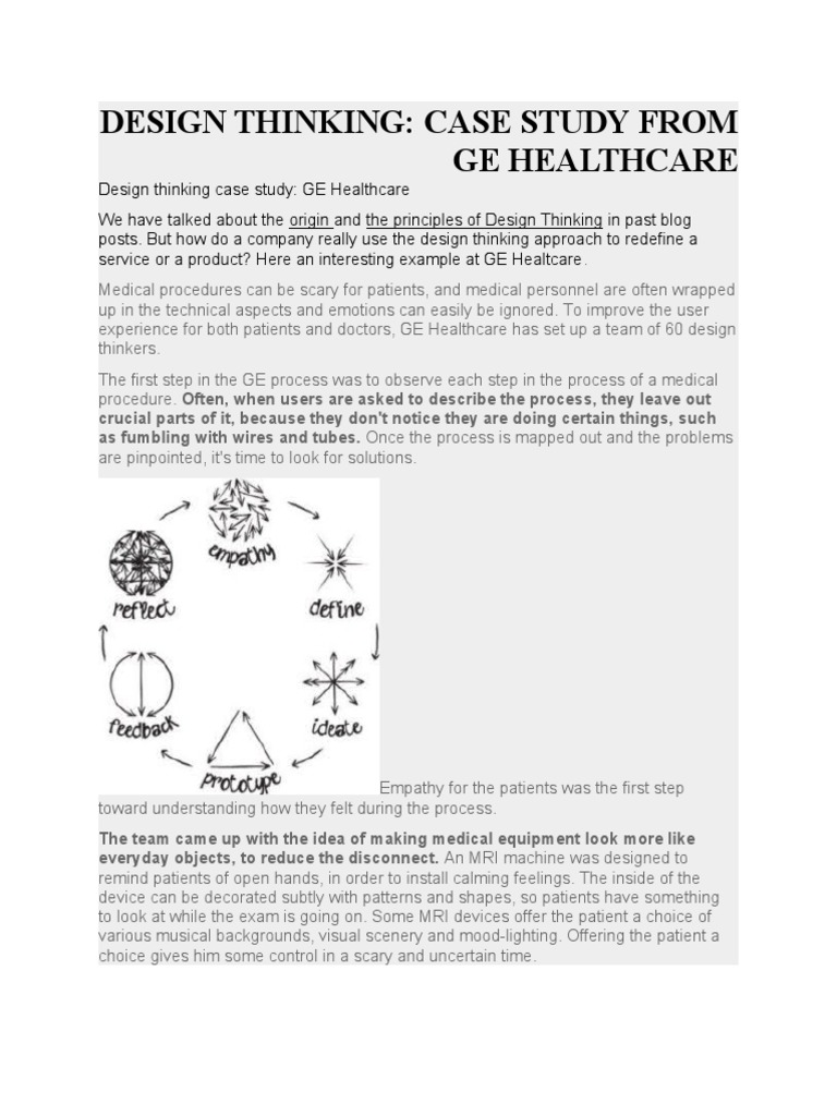 Case StudyDesign Thinking PDF Design Thinking Design
