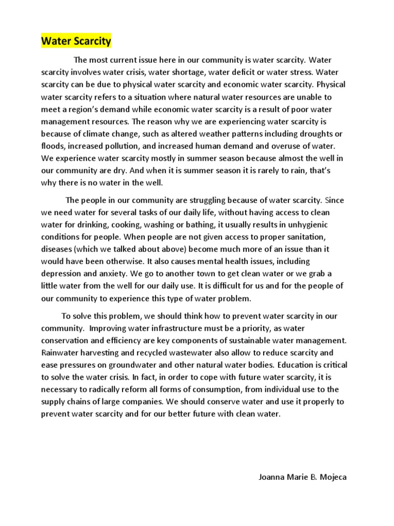 Water Scarcity | PDF