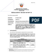 Tribunal de Disciplina Policial Aprobando Absolución MG-89 Ley 30714 Res 395-2021-1¿S