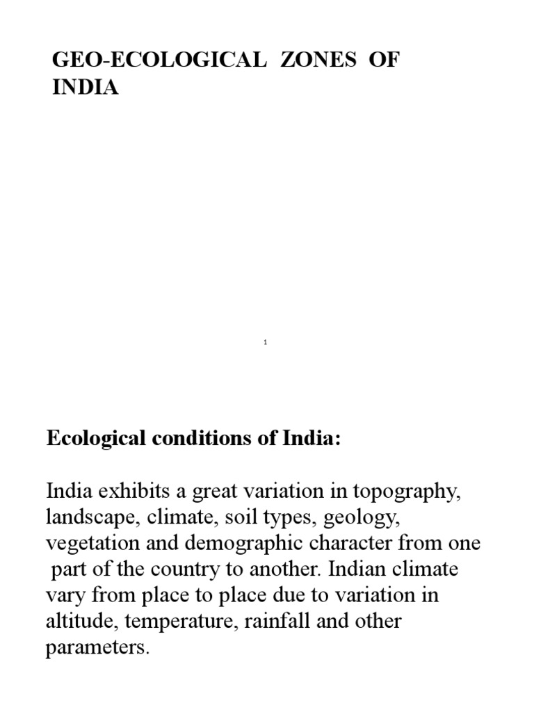 GeoEcological Zones of India PDF Himalayas Earth Sciences