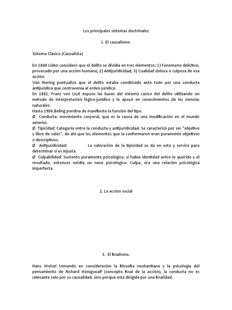 Sistemas doctrinales del derecho penal | PDF | Derecho penal ...