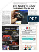 01 Diario Las Últimas Noticias de Santiago, Chile 07-09-2021 Geólogo Descubrió Dos Animales Phehistóricos en El Sur Del País.