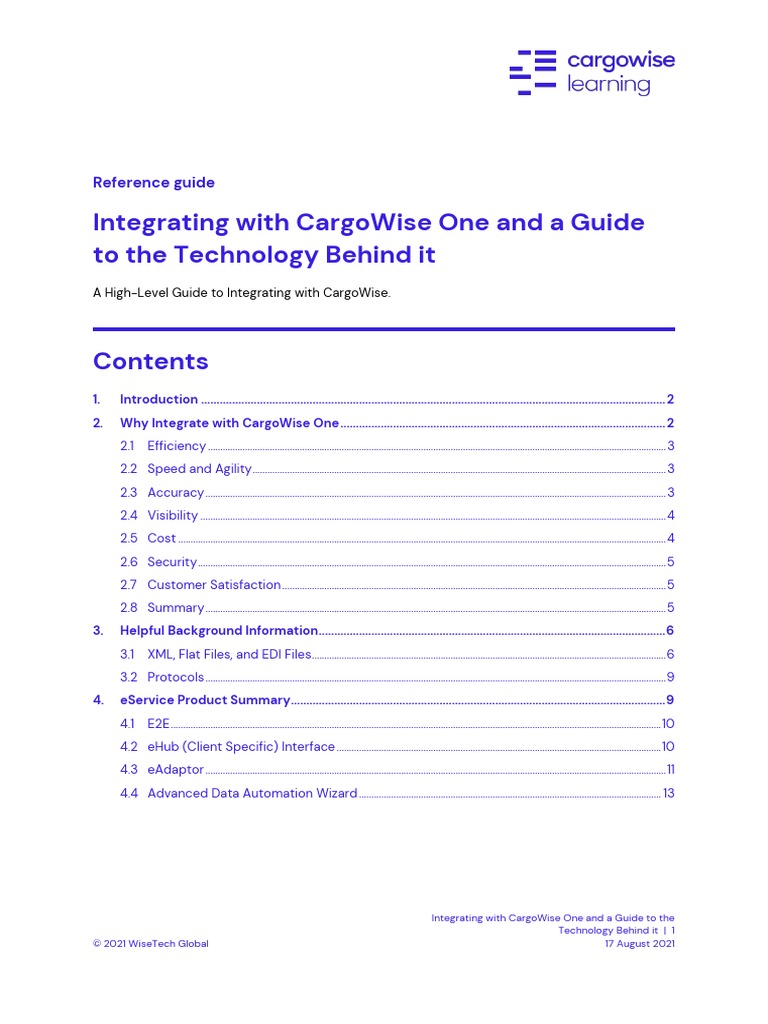 Integrating With CargoWise One PDF Electronic Data Interchange