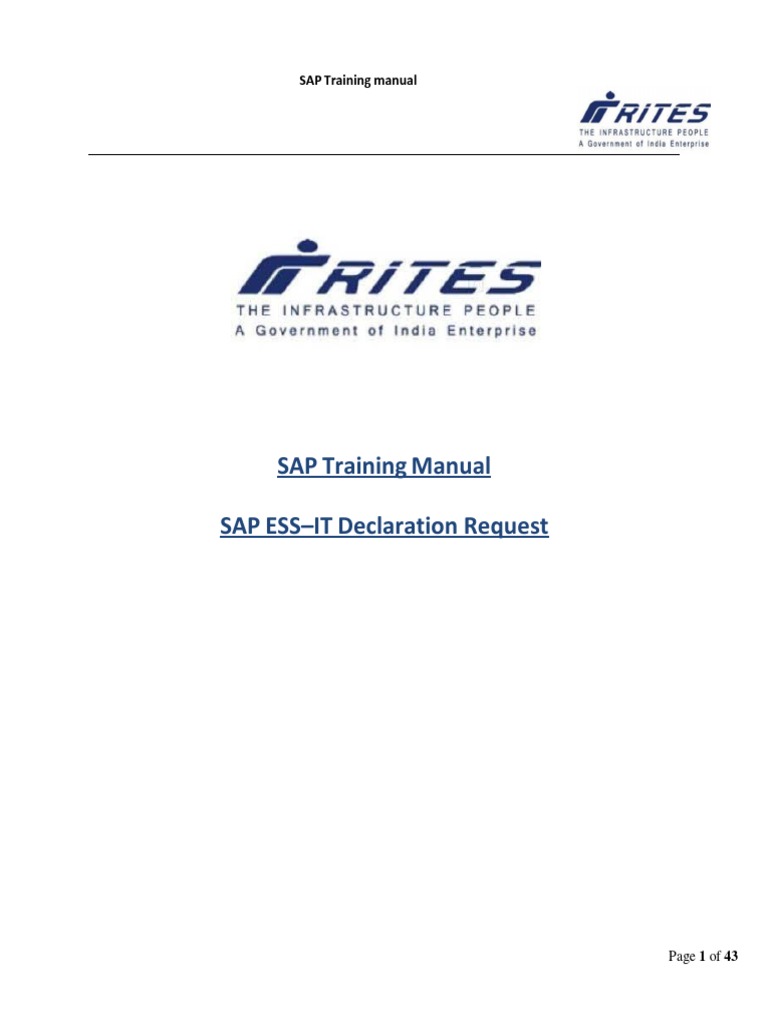 SAP ESS IT Declaration Guide | PDF | Taxes | Interest