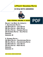 Change in Profit Sharing Ratio MCQs PDF