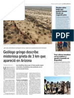 Diario Las Últimas Noticias de Santiago, Chile 01-02-2017 Geólogo Gringo Describe Misteriosa Grieta de 3 KM Que Apareció en Arizona.