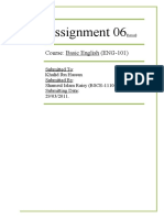 Assignment 06: Course: Basic English (ENG-101)