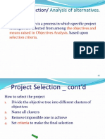 F. Project Selection/: Analysis of Alternatives